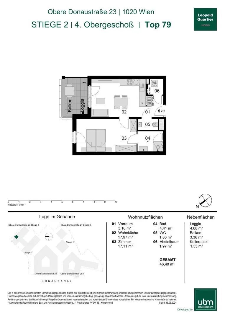 „Leopold Quartier“ Provisionsfreie 2-Zimmer Eigentumswohnung mit Balkon (Erstbezug!) Top 79