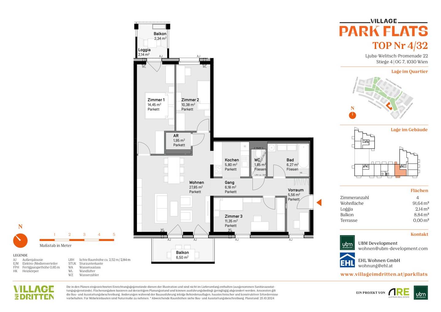 „Village im Dritten – PARK FLATS“ Provisionsfreie 4-Zimmer Wohnung mit Balkon (Erstbezug!)