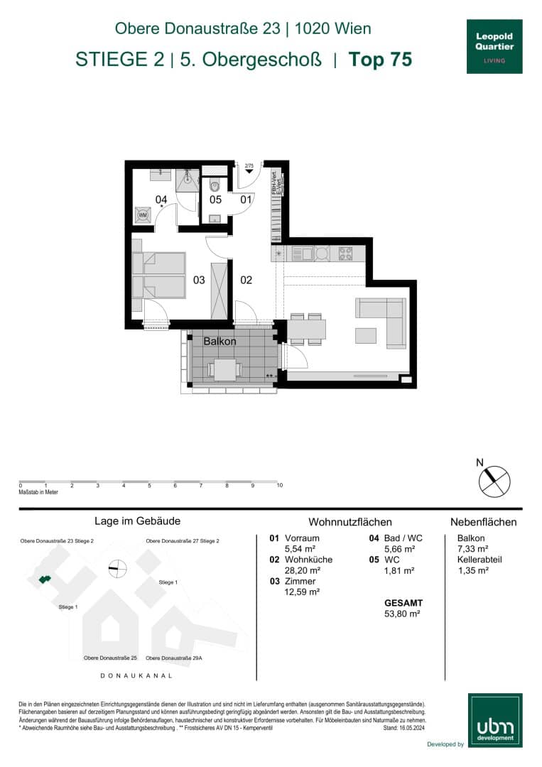 „Leopold Quartier“ Provisionsfreie 2-Zimmer Eigentumswohnung mit Balkon (Erstbezug!) Top 75