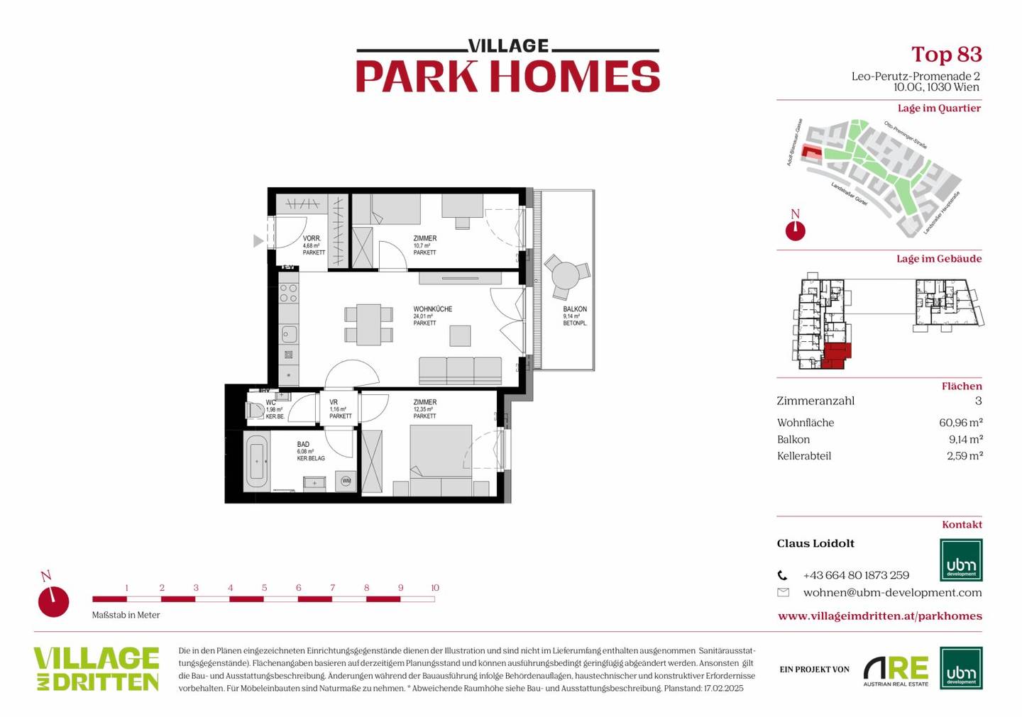 Village im Dritten PARK HOMES Ready to move in 3 room condominium (first occupancy) Top 83
