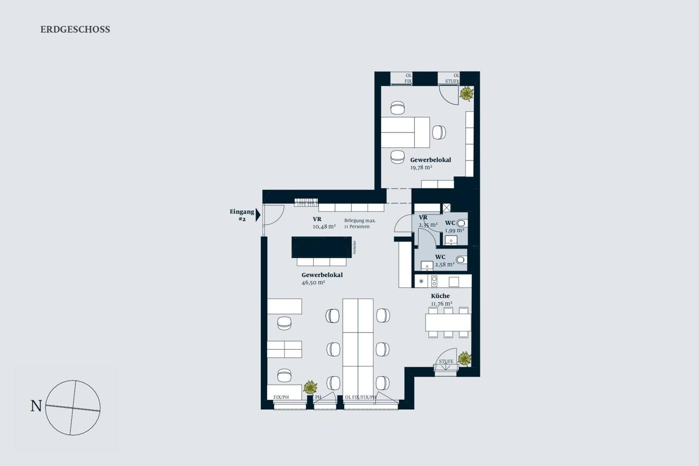 Open plan commercial space at Campus Apfelbaum for rent