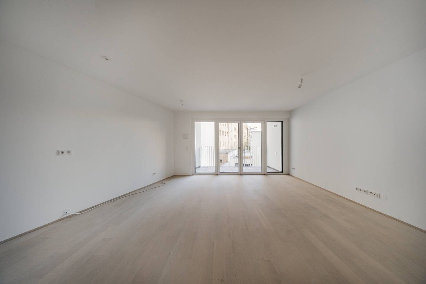 Newly built apartment with loggia in courtyard