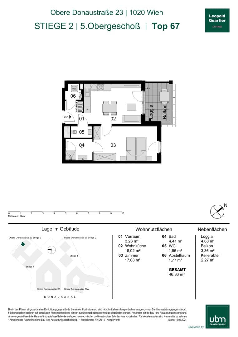 „Leopold Quartier“ Provisionsfreie 2-Zimmer Eigentumswohnung mit Balkon (Erstbezug!) Top 67