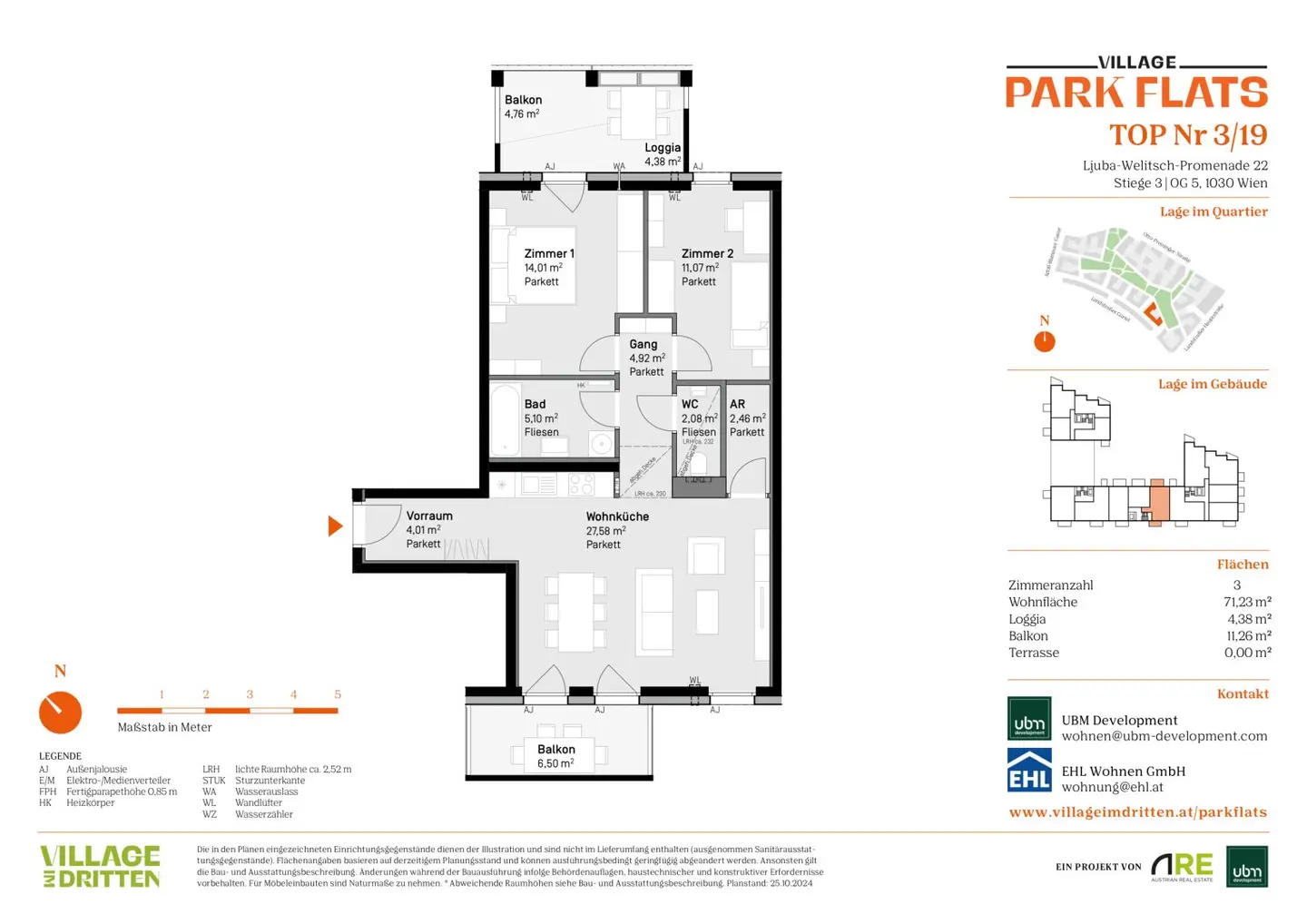 Affordable living in Village im Dritten – PARK FLATS commission free 3 room apartment with balcony (First occupancy!)