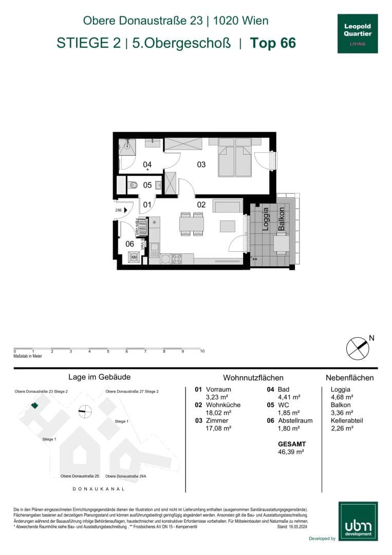 „Leopold Quartier“ Provisionsfreie 2-Zimmer Eigentumswohnung mit Balkon (Erstbezug!) Top 66