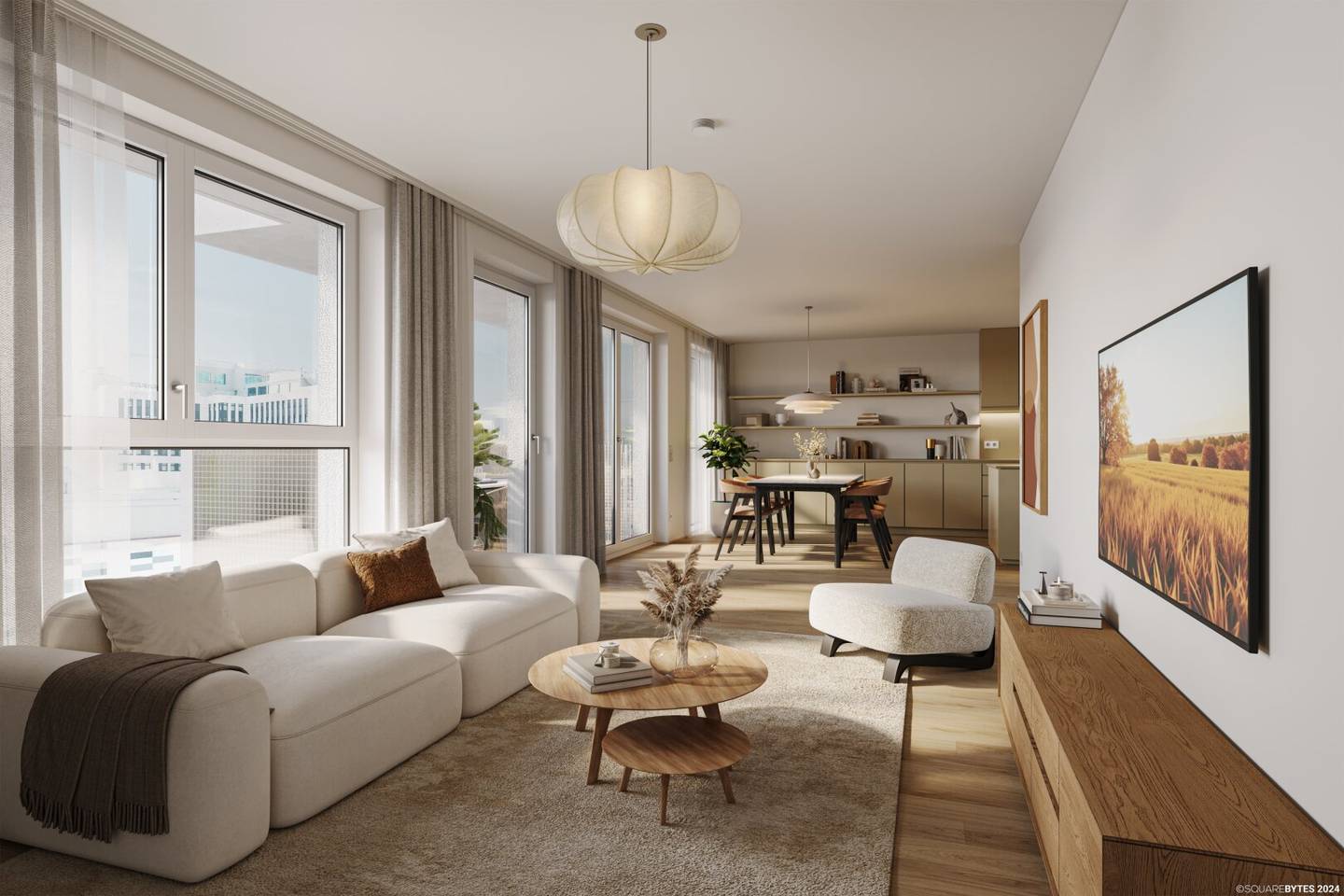 Preiswertes Wohnen im „Village im Dritten – PARK FLATS“ - Provisionsfreie 3-Zimmer Wohnung mit  Balkon (Erstbezug!)