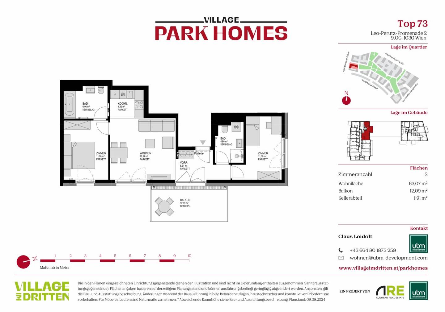 Village im Dritten PARK HOMES Move in ready 3 room owner occupied apartment (first occupancy) Top 73