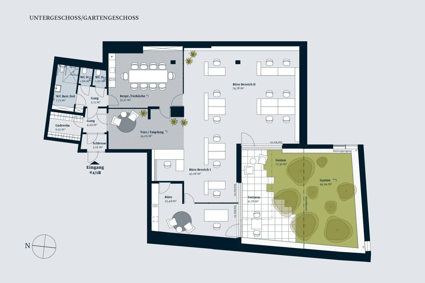 Flexible office with garden and terrace – space for ideas on 231 m² for rent