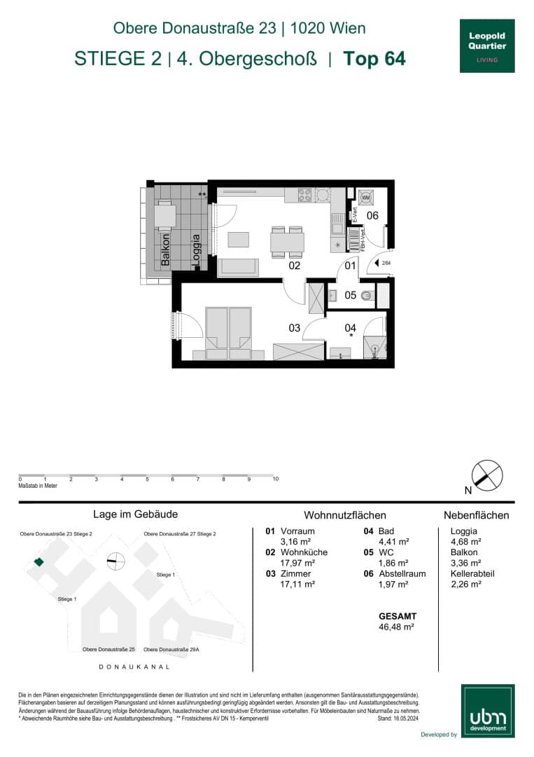 „Leopold Quartier“ Provisionsfreie 2-Zimmer Eigentumswohnung mit Balkon (Erstbezug!) Top 64
