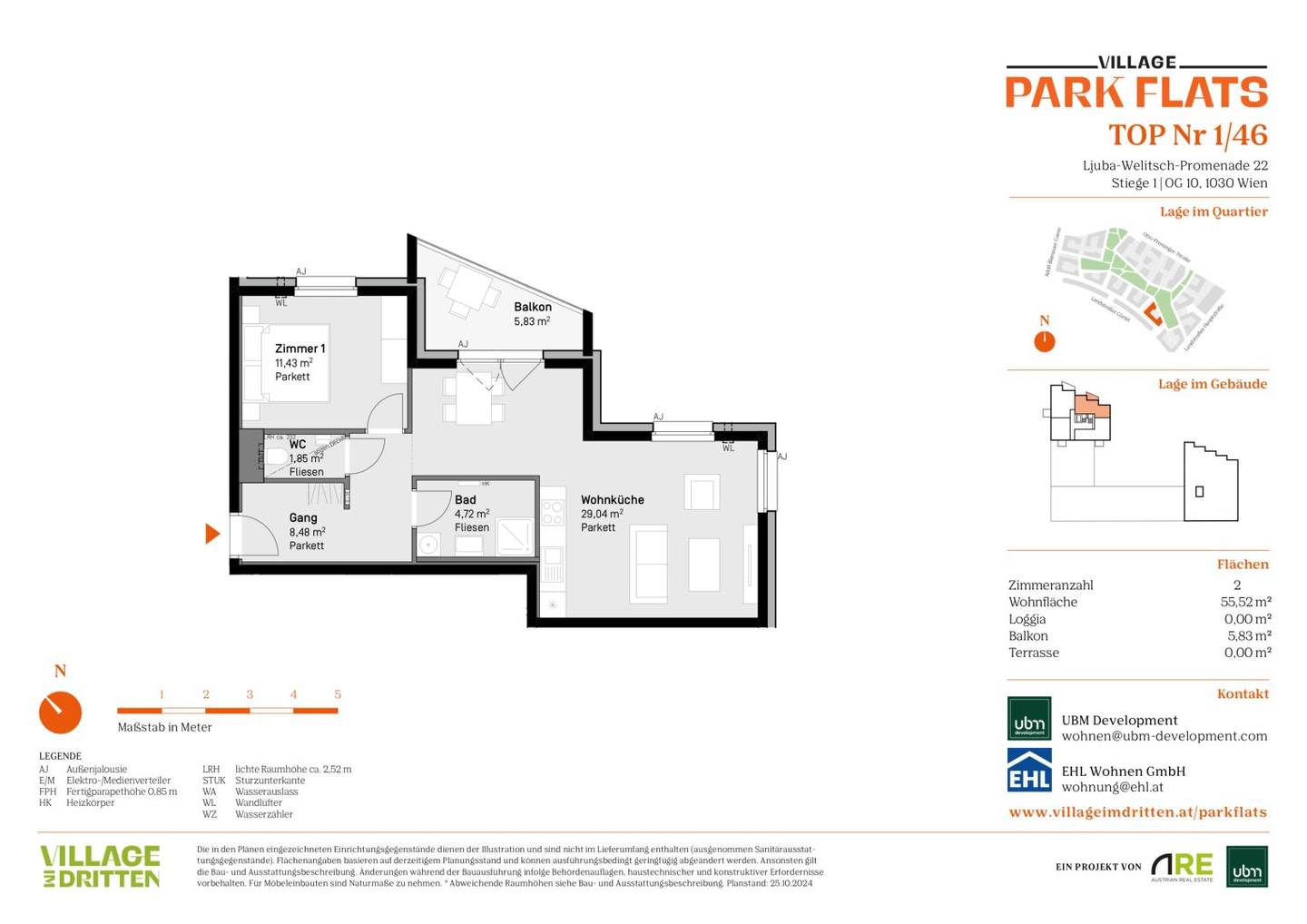 „Village im Dritten – PARK FLATS“ - Provisionsfreie 2-Zimmer Eigentumswohnung (Erstbezug) mit Balkon