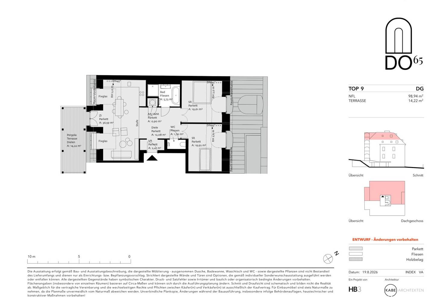 ANLAGE DO65 | Exclusive attic with terrace on living level &amp; green view in best location Dornbachs