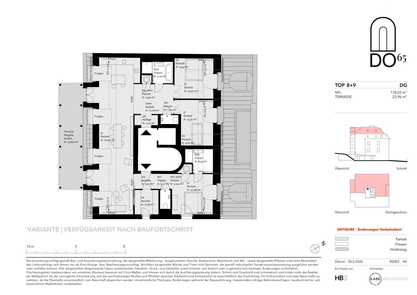 DO65 | Exclusive penthouse with two terraces on living level and green view in Dornbachs best location(s) been translated? no trailing punctuation?