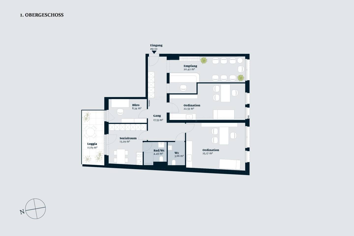 Office / Practice space with 5 rooms