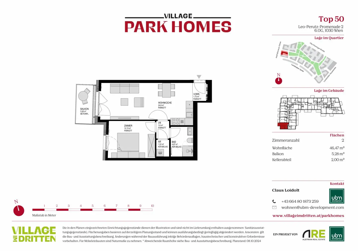 „Village im Dritten – PARK HOMES“ Provisionsfreie 2-Zimmer Eigentumswohnung (Erstbezug) Top 50