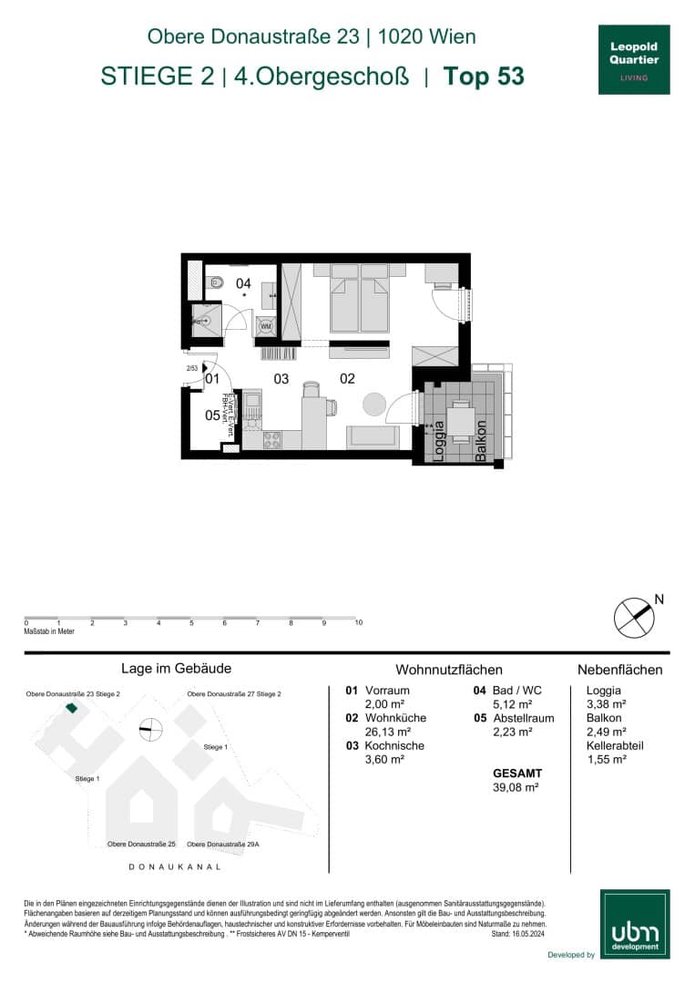 „Leopold Quartier“ Optimal geschnittenes Mikroapartment mit Balkon (Erstbezug & Provisionsfrei!) Top 53