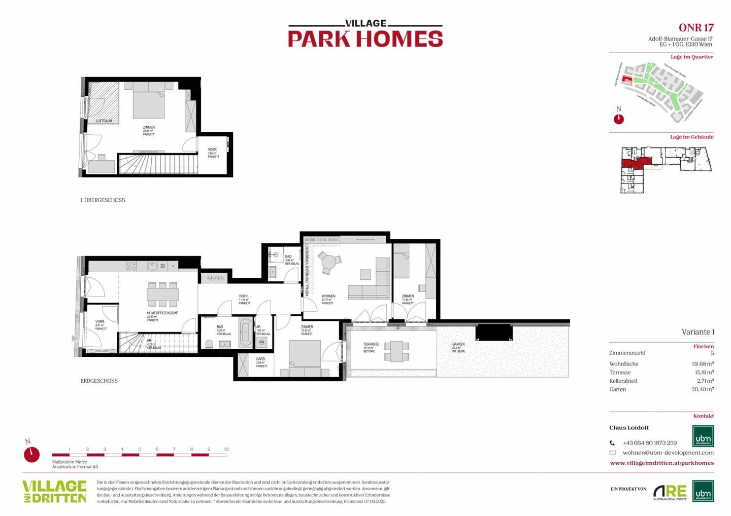 „Village im Dritten – PARK HOMES“ Bezugsfertiges Townhouse mit eigenem Garten (Erstbezug!)