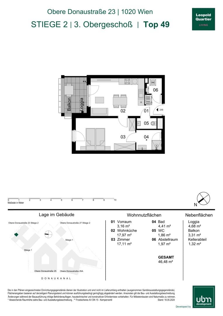 „Leopold Quartier“ Provisionsfreie 2-Zimmer Eigentumswohnung mit Balkon (Erstbezug!) Top 49
