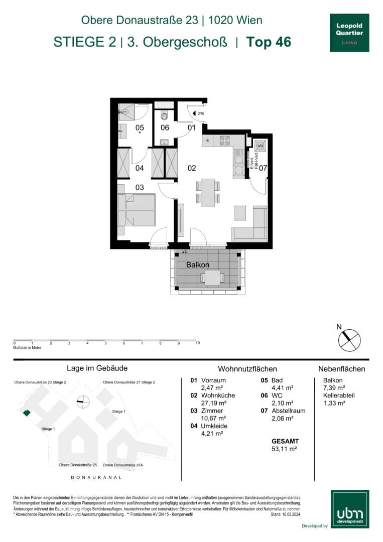 „Leopold Quartier“ Provisionsfreie 2-Zimmer Eigentumswohnung mit Balkon (Erstbezug!) Top 46