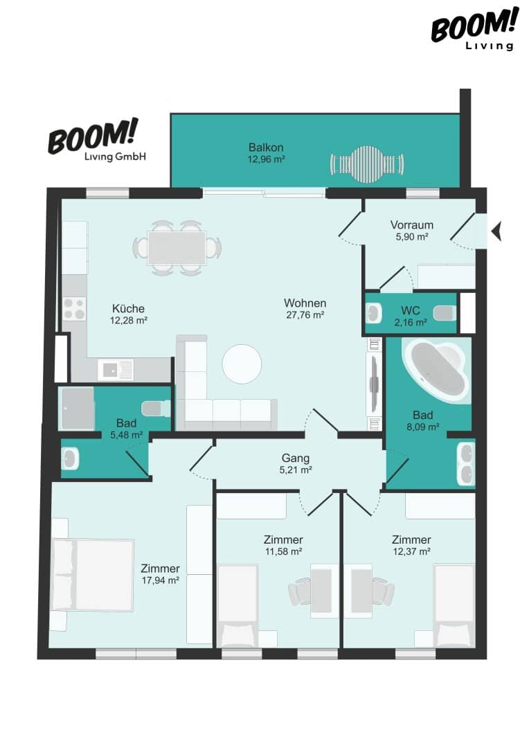 Elegante 4-Zimmer-Wohnung mit Balkon in gefragter Lage des 2. Bezirks