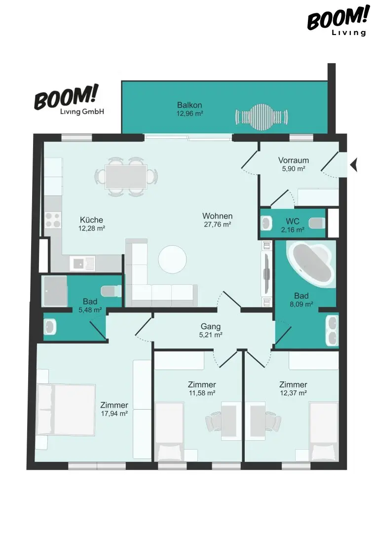 Elegante 4-Zimmer-Wohnung mit Balkon in gefragter Lage des 2. Bezirks