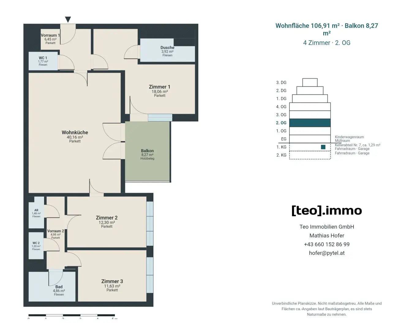 Rarität: 2015er Neubau mit Balkon | Ruhelage | Hofseite | Lift