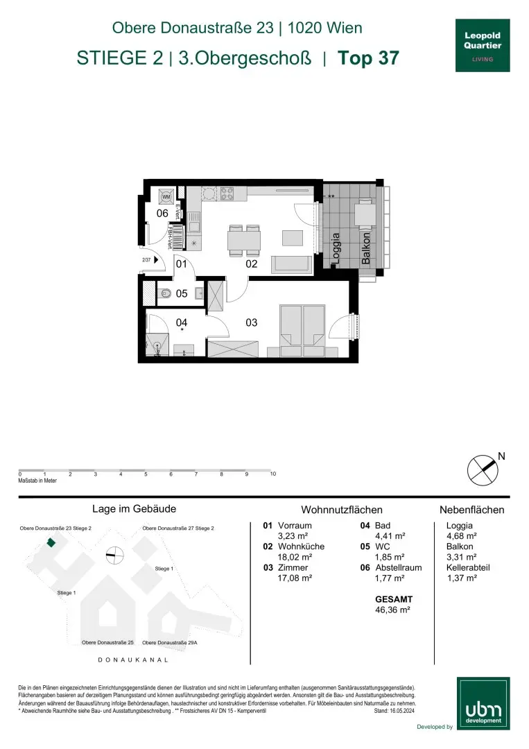„Leopold Quartier“ Provisionsfreie 2-Zimmer Eigentumswohnung mit Balkon (Erstbezug!) Top 37