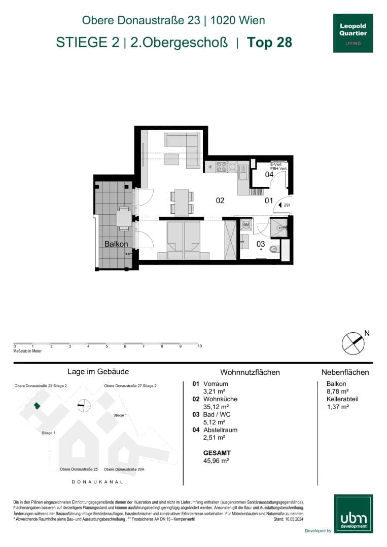 „Leopold Quartier“ Optimal geschnittenes Mikroapartment mit Balkon (Erstbezug & Provisionsfrei!) Top 28