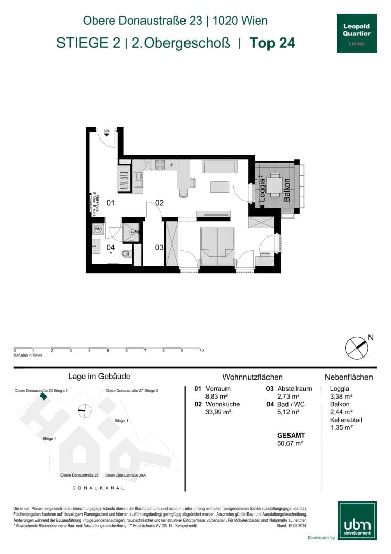 „Leopold Quartier“ Optimal geschnittenes Mikroapartment mit Balkon (Erstbezug & Provisionsfrei!) Top 24