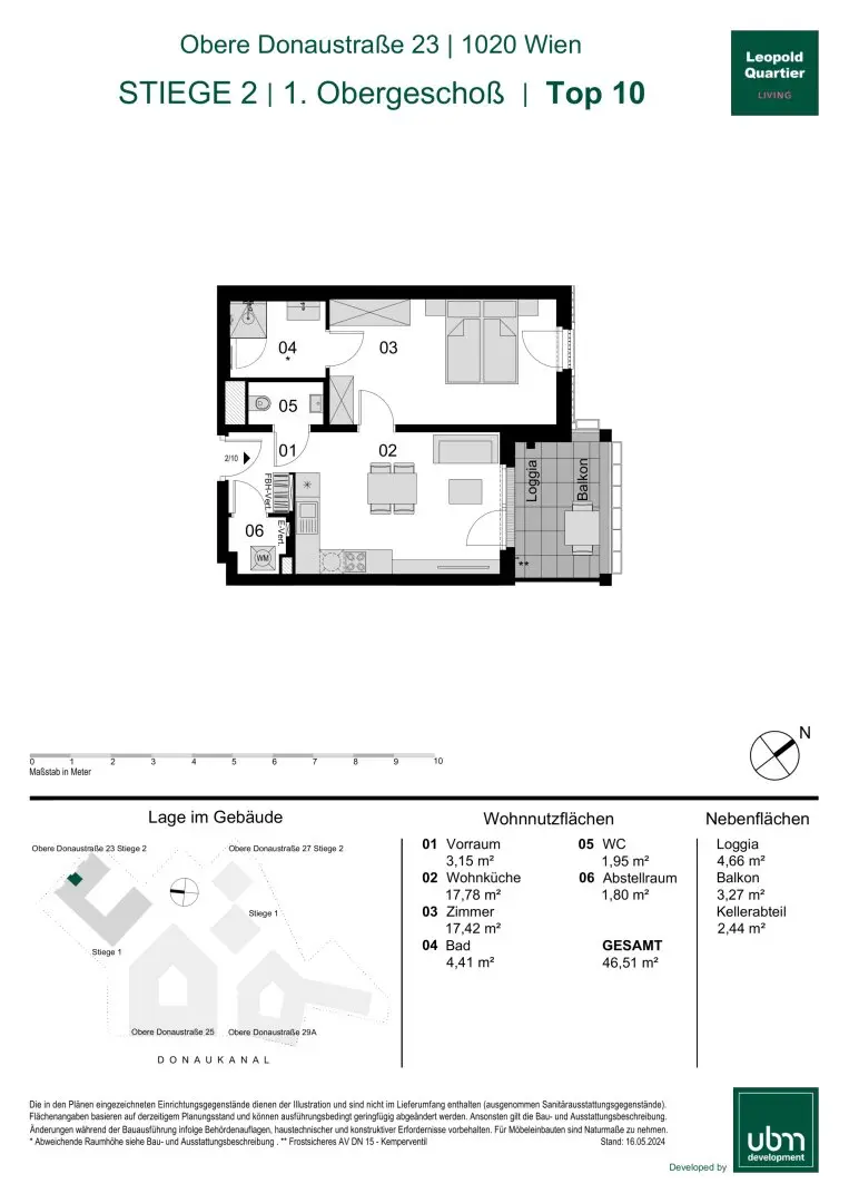 „Leopold Quartier“ Provisionsfreie 2-Zimmer Eigentumswohnung mit Balkon (Erstbezug!) Top 10