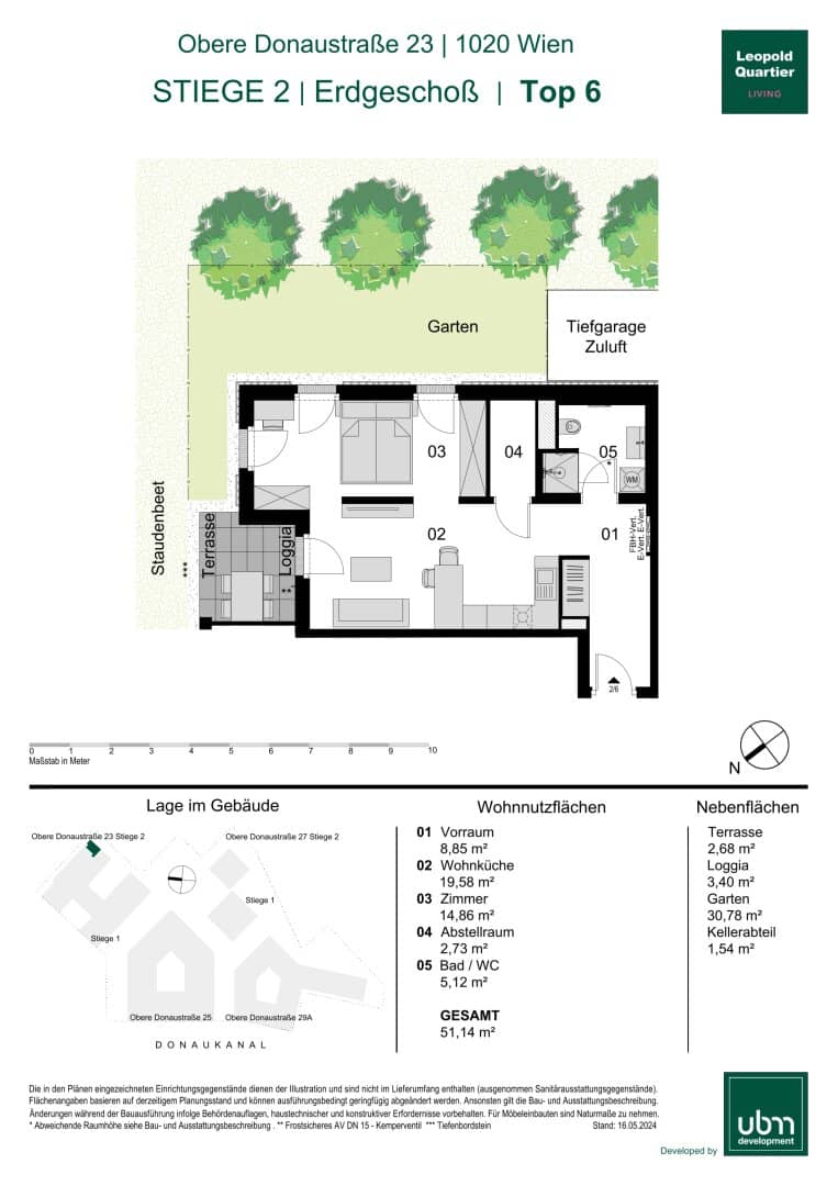 „Leopold Quartier“ Optimal geschnittenes Mikroapartment mit Eigengarten (Erstbezug & Provisionsfrei!) Top 6