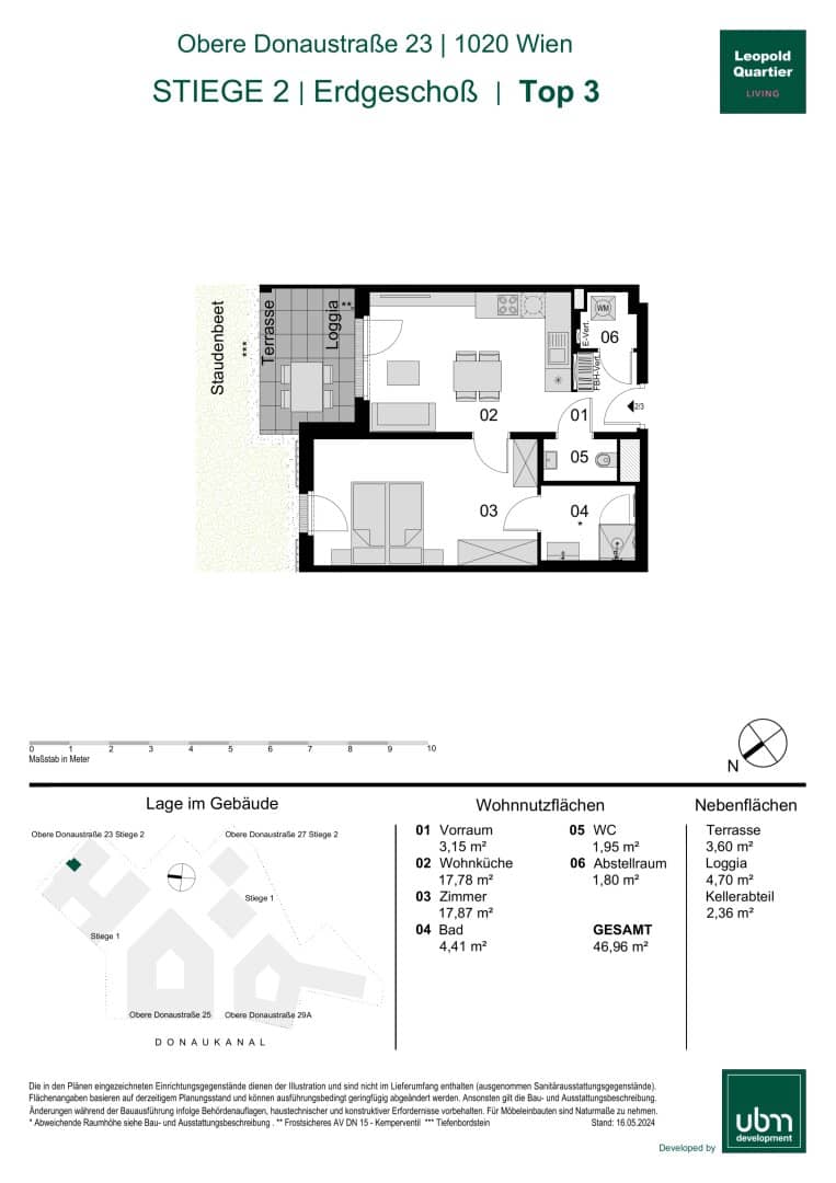 „Leopold Quartier“ Provisionsfreie 2-Zimmer Eigentumswohnung mit Terrasse (Erstbezug!) Top 3