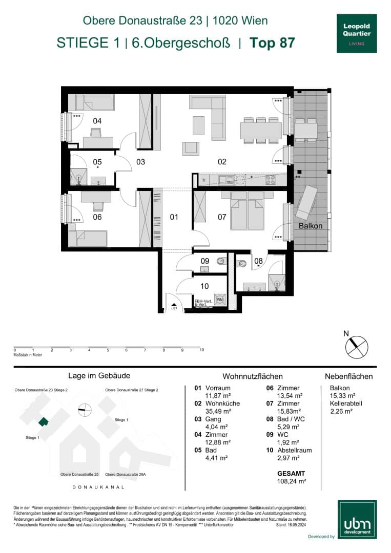 „Leopold Quartier“  4-Zimmer Eigentumswohnung mit Balkon (Provisionsfrei & Erstbezug!) Top 87