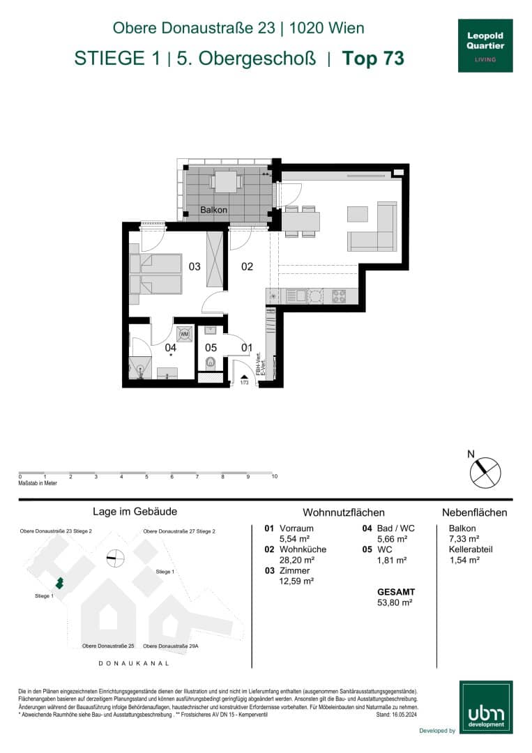 „Leopold Quartier“ Provisionsfreie 2-Zimmer Eigentumswohnung mit Balkon (Erstbezug!) Top 73
