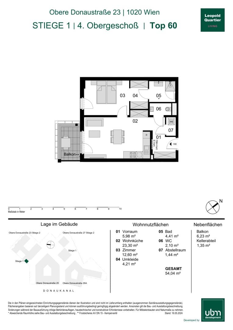 „Leopold Quartier“ Provisionsfreie 2-Zimmer Eigentumswohnung mit Balkon (Erstbezug!) Top 60