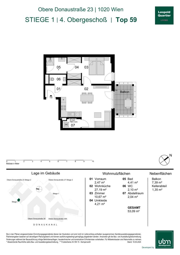 „Leopold Quartier“ Provisionsfreie 2-Zimmer Eigentumswohnung mit Balkon (Erstbezug!) Top 59