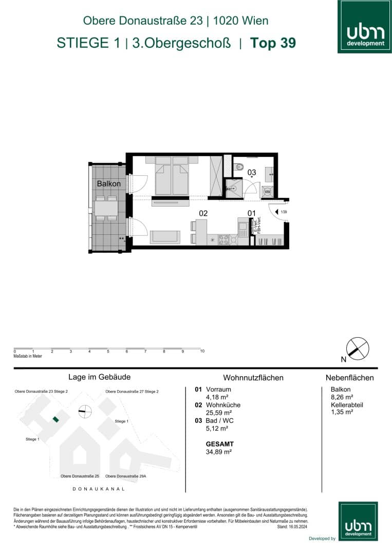 „Leopold Quartier“ Optimal geschnittenes Mikroapartment mit Balkon (Erstbezug & Provisionsfrei!) Top 39