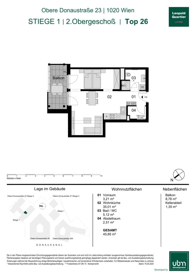 „Leopold Quartier“ Optimal geschnittenes Mikroapartment mit Balkon (Erstbezug & Provisionsfrei!) Top 26