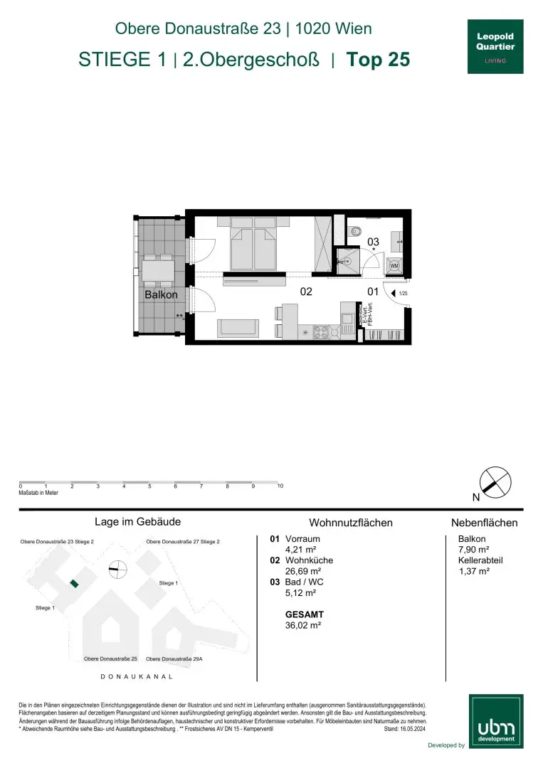 „Leopold Quartier“ Optimal geschnittenes Mikroapartment mit Balkon (Erstbezug & Provisionsfrei!) Top 25