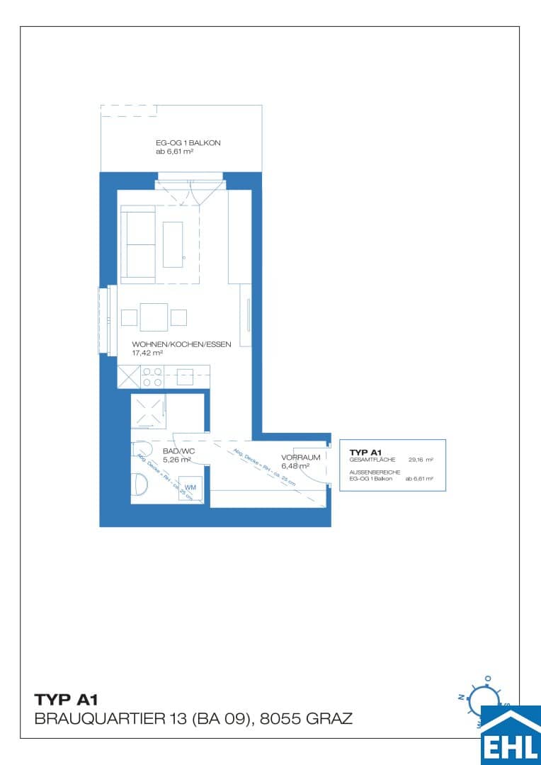 Effiziente Wohngrundrisse und optimale Lage: Anlegerwohnungen im Brauquartier Puntigam