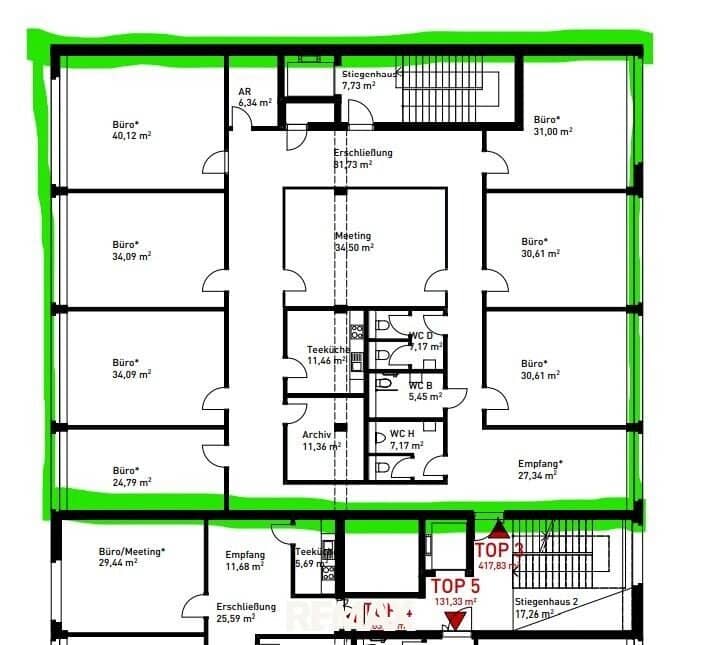418 m² moderne Bürofläche zu mieten