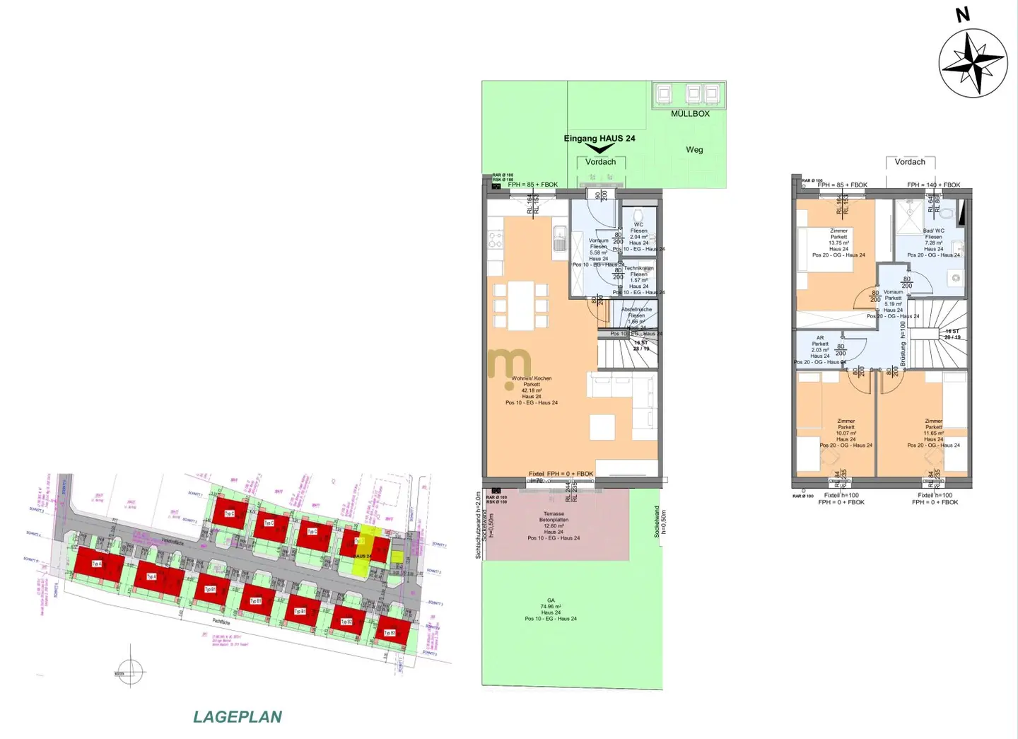 Gut aufgeteiltes und modernes Reihenmittelhaus mit Eigengarten nahe Korneuburg