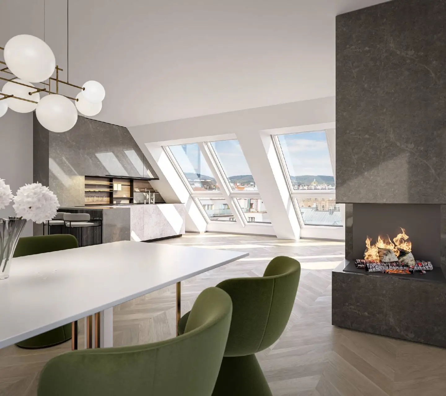 Dachgeschosswohnung mit Balkon im ruhigen Innenhof