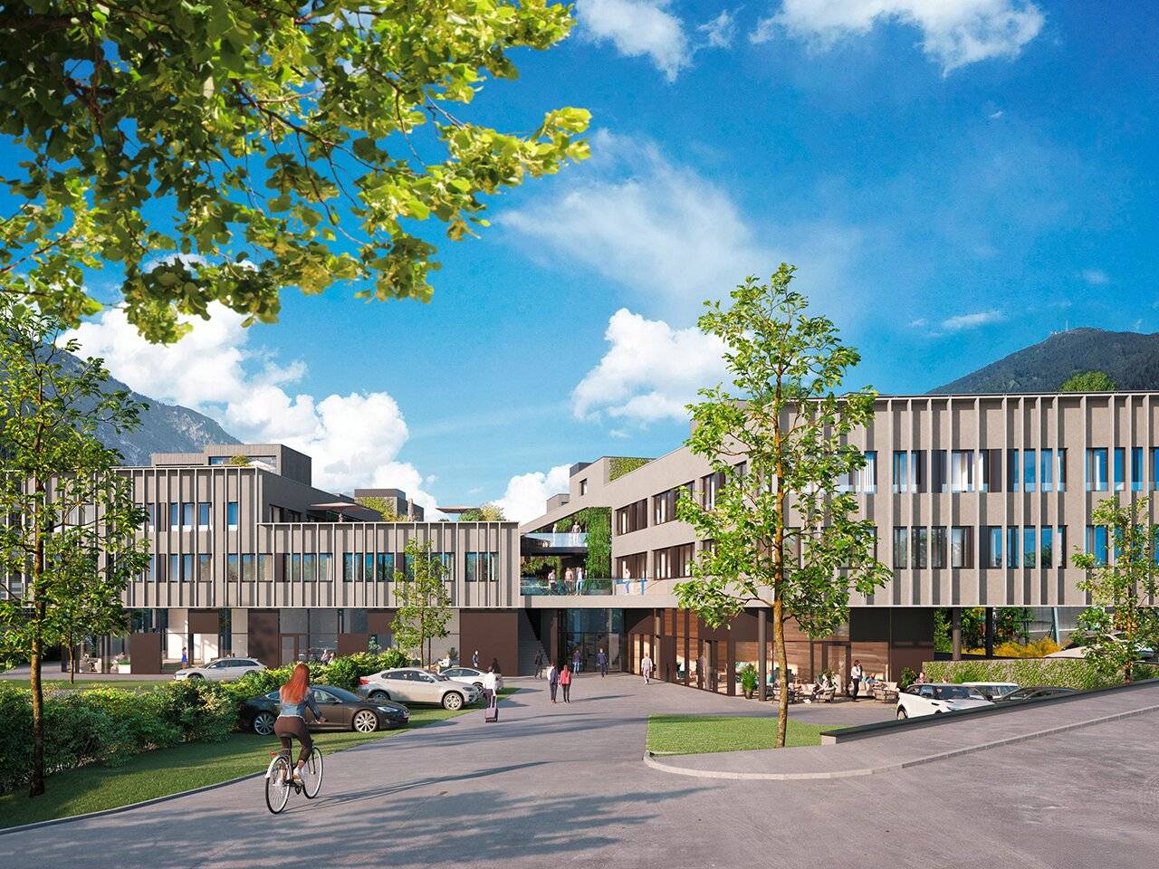 atrium3 Landeck Bruggen – Fitnesscenter, Gewerbeflächen, Büros, Praxen, Coworking