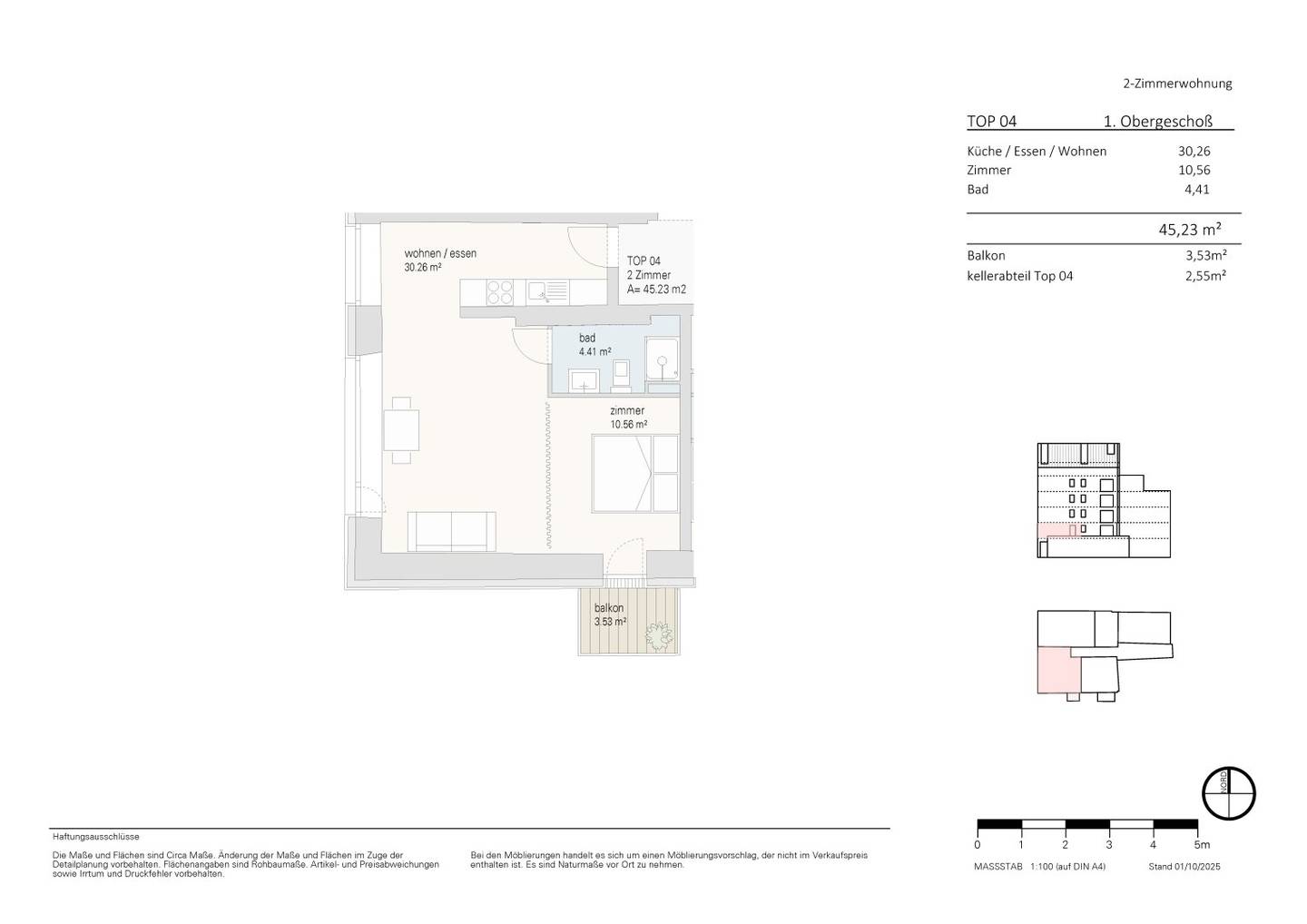 Verkaufsplan TOP 04, 2 Zimmer Wohnung Jöchlerhaus Landeck
