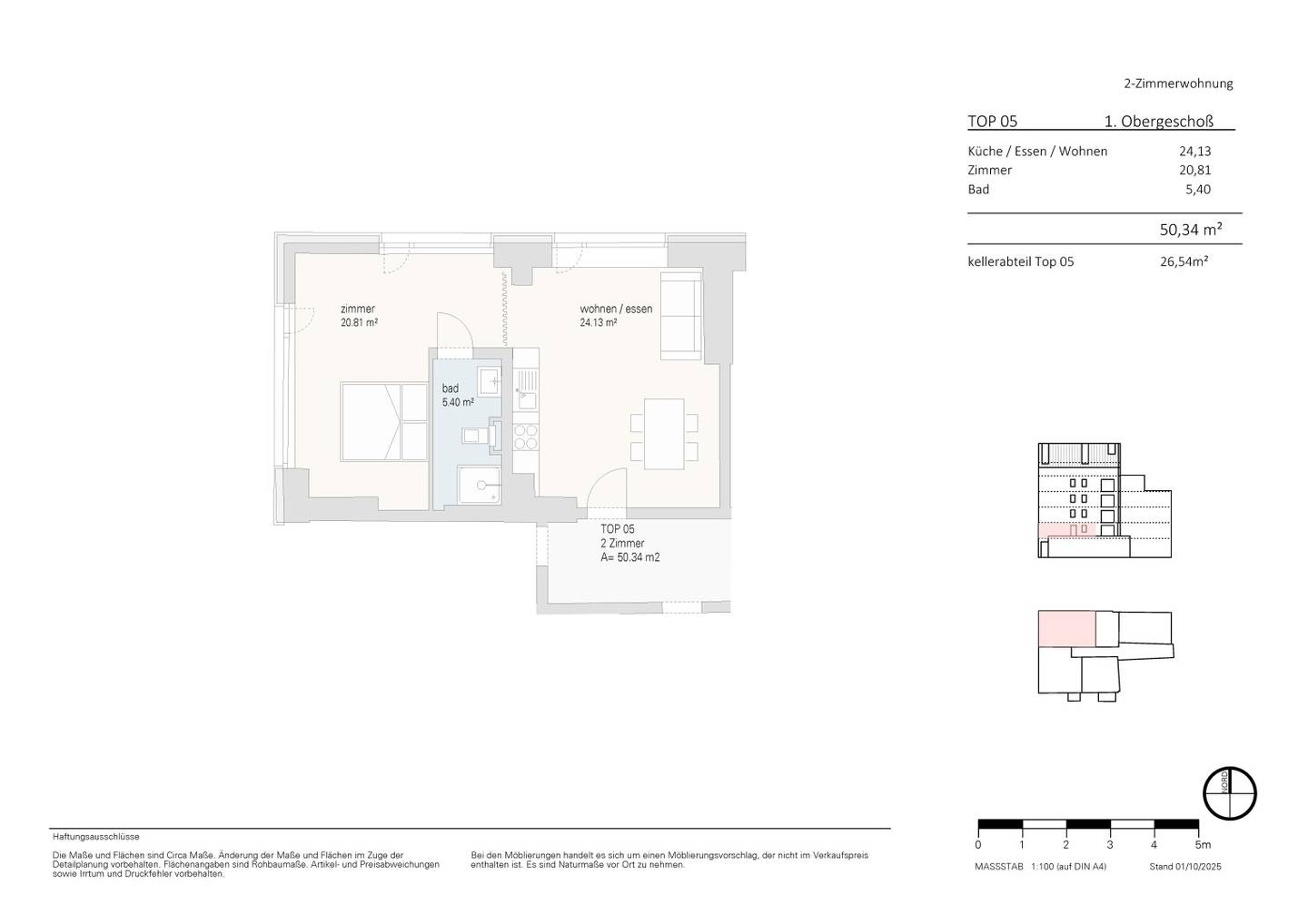 Verkaufsplan TOP 05, 2 Zimmer Office mit Lager Jöchlerhaus Landeck
