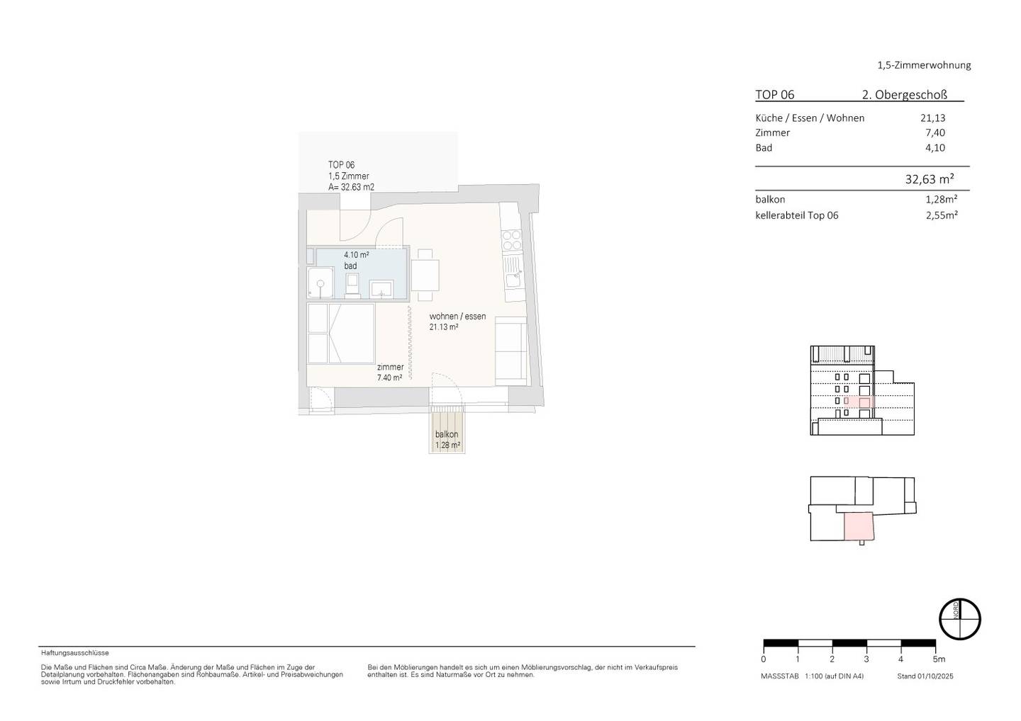 Verkaufsplan TOP 06, 1,5 Zimmer Wohnung Jöchlerhaus Landeck