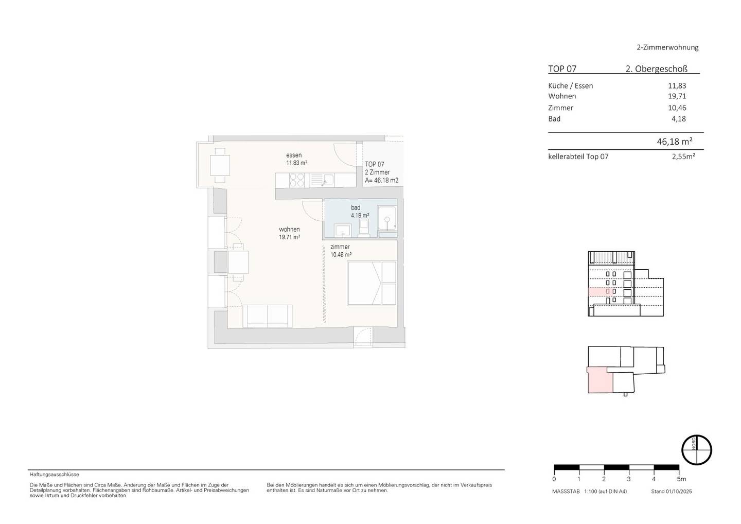Verkaufsplan TOP 07, 2 Zimmer Wohnung Jöchlerhaus Landeck