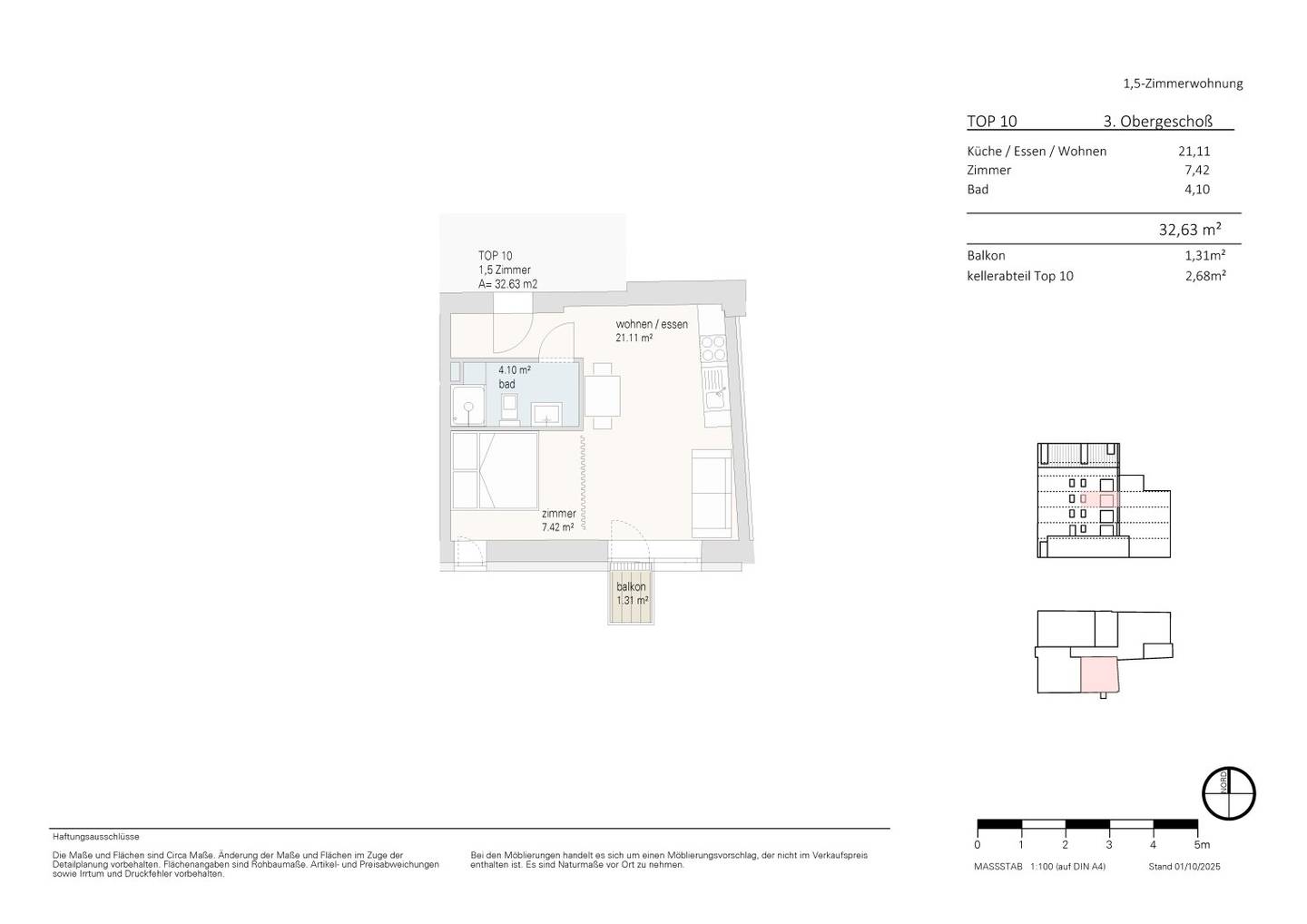 Verkaufsplan TOP 10, 1,5 Zimmer Wohnung Jöchlerhaus Landeck