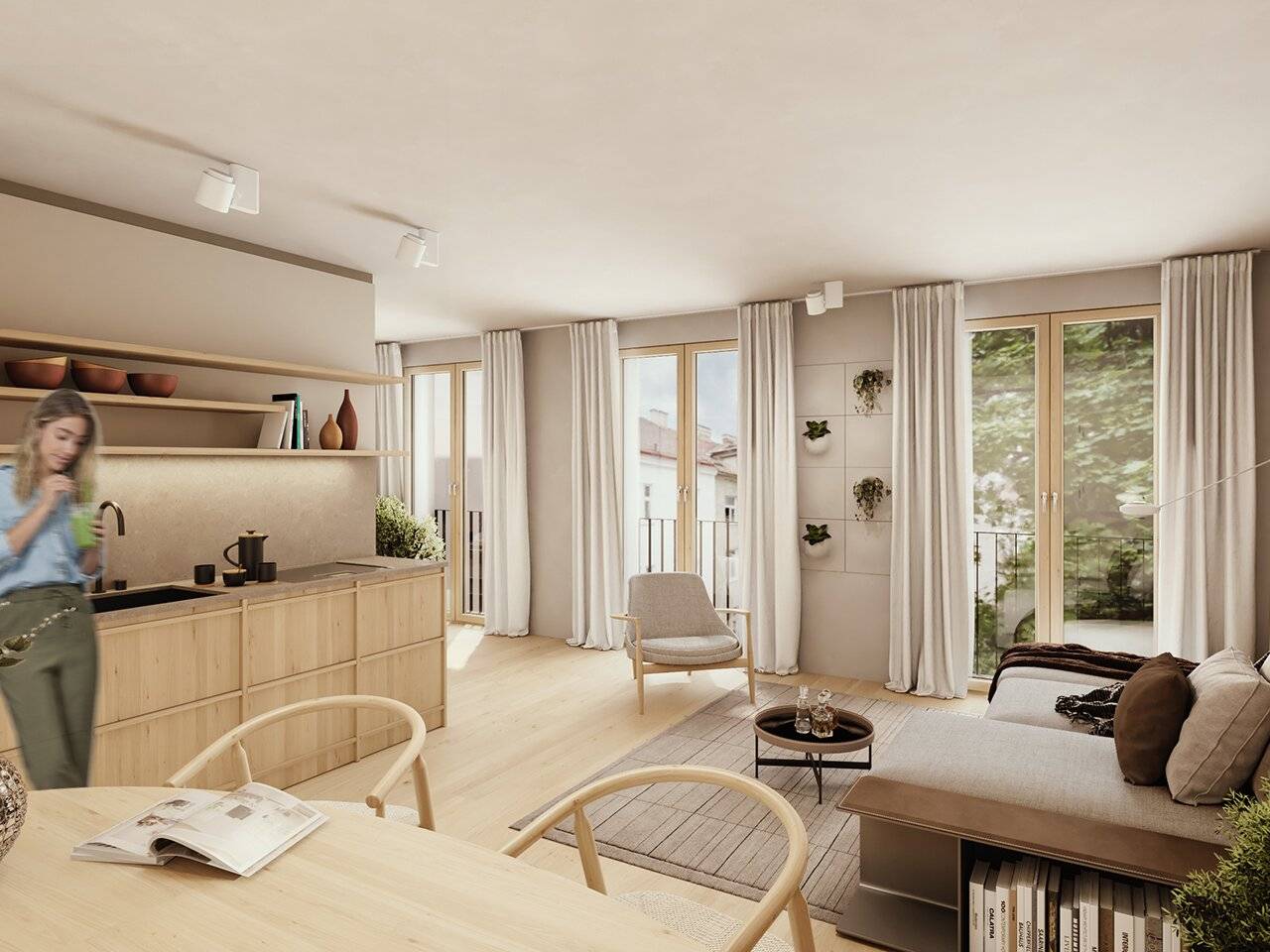 City-Wohnung mit französischen Balkonen | TOP 12, 2 Zimmer Wohnung im Jöchlerhaus in der Landecker Innenstadt