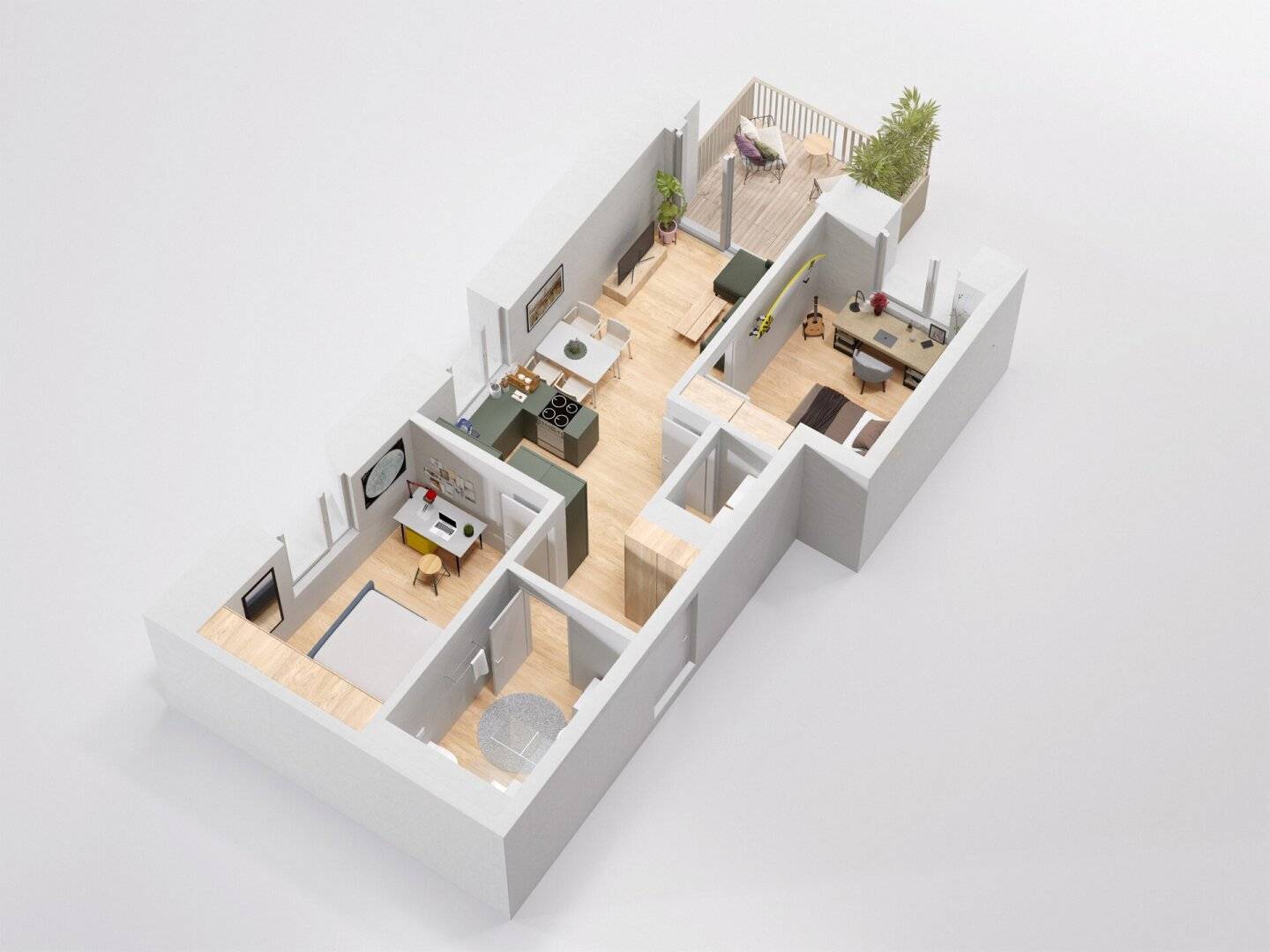 Provisionsfrei: 3-Zimmer Wohnung mit Balkon | ca. 56 m² | Quartier Anna